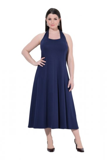 Ulla Popken 852680 Robe de soirée Bleu marine - Robes de soirée - Robes de soirée en grandes tailles