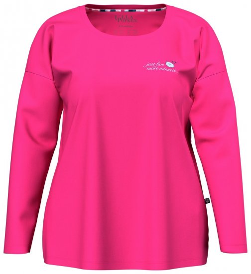 Ulla Popken 852747 Haut de pyjama à manches longues Rose - Pyjamas/vêtements de détente - 