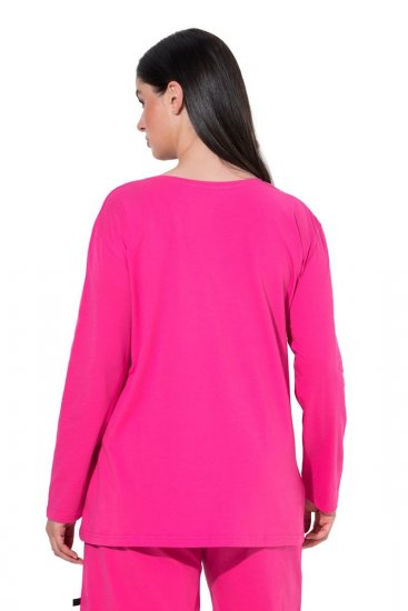 Ulla Popken 852747 Haut de pyjama à manches longues Rose - Pyjamas/vêtements de détente - 