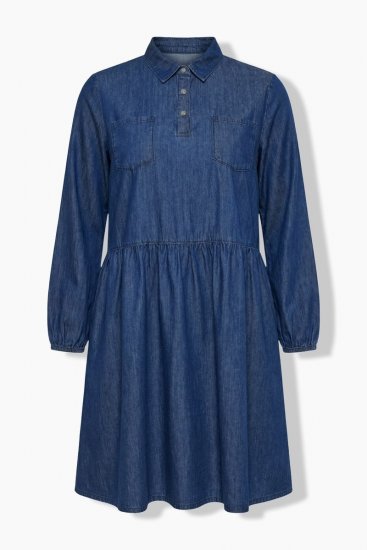 Ulla Popken 852768 Robe en jean trapèze à poches Bleu denim - Robes - Des robes dans toutes les tailles
