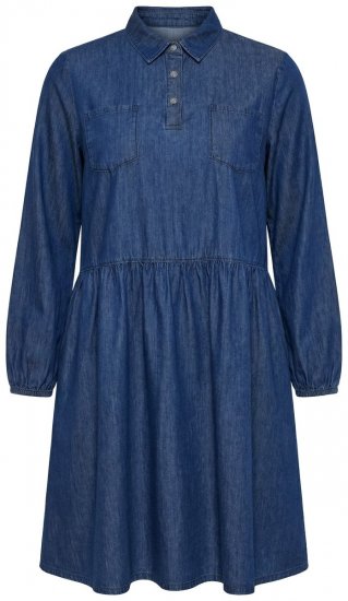 Ulla Popken 852768 Robe en jean trapèze à poches Bleu denim - Robes - Des robes dans toutes les tailles