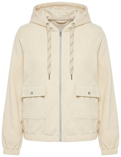 Ulla Popken 852802 Veste en velours côtelé Blanc cassé - Vestes - Vestes grande taille pour femme