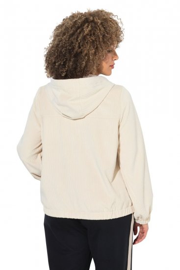 Ulla Popken 852802 Veste en velours côtelé Blanc cassé - Vestes - Vestes grande taille pour femme