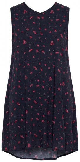Ulla Popken 852824 Robe fleurie Noir - Robes d'été - Robes légères d'été en grande taille