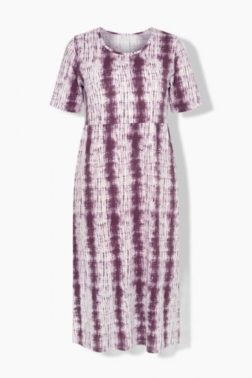 Ulla Popken 852854 Robe mi-longue rayée Marron - Robes midi - Robes mi-longues pour femmes rondes