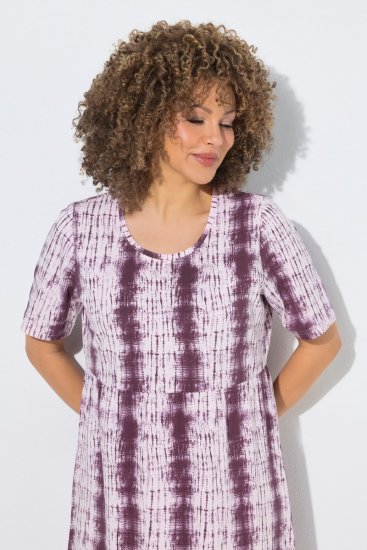 Ulla Popken 852854 Robe mi-longue rayée Marron - Robes midi - Robes mi-longues pour femmes rondes