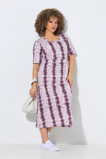 Ulla Popken 852854 Robe mi-longue rayée Marron - Robes midi - Robes mi-longues pour femmes rondes
