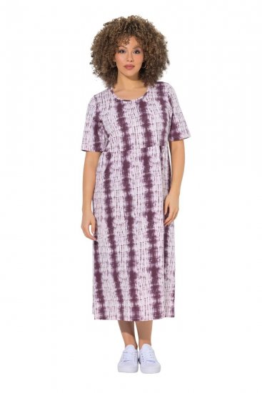 Ulla Popken 852854 Robe mi-longue rayée Marron - Robes midi - Robes mi-longues pour femmes rondes