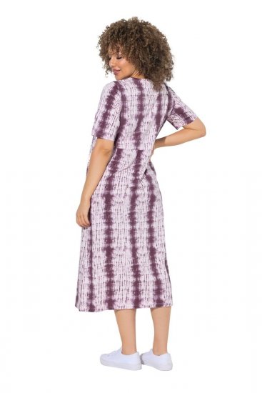 Ulla Popken 852854 Robe mi-longue rayée Marron - Robes midi - Robes mi-longues pour femmes rondes