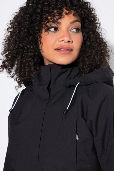 Ulla Popken 852901 Manteau technique Noir - Manteaux - Manteaux grande taille pour femme