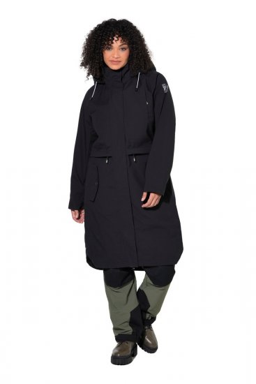 Ulla Popken 852901 Manteau technique Noir - Manteaux - Manteaux grande taille pour femme