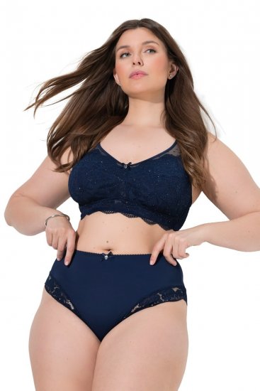 Ulla Popken 852930 Culottes en dentelle Bleu marine - Culottes - 