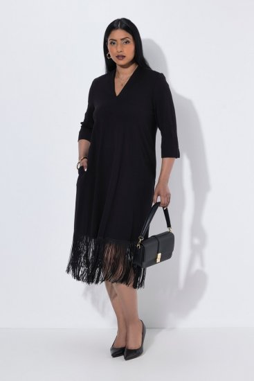Ulla Popken 852937 Robe en jersey Noir - Robes en jersey - 