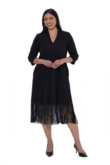 Ulla Popken 852937 Robe en jersey Noir - Robes en jersey - 