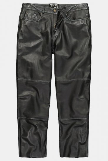 JP1880 853066 Pantalon en cuir à grandes poches arrière Noir - Pantalons en cuir pour homme en grandes tailles - Pantalons en cuir grandes tailles