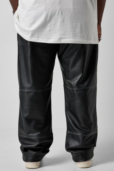 JP1880 853066 Pantalon en cuir à grandes poches arrière Noir - Pantalons en cuir pour homme en grandes tailles - Pantalons en cuir grandes tailles