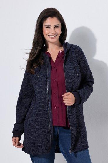Ulla Popken 853577 Veste polaire Bleu marine - Vestes - Vestes grande taille pour femme