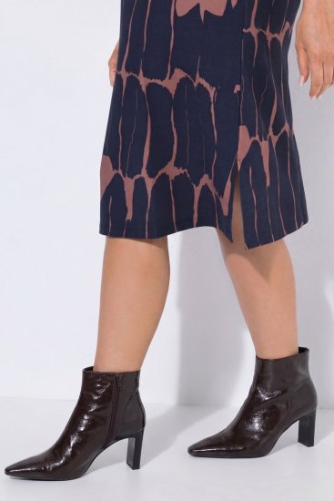 Ulla Popken 853590 Robe en jersey imprimée à manches 3/4 Bleu marine - Robes - Des robes dans toutes les tailles