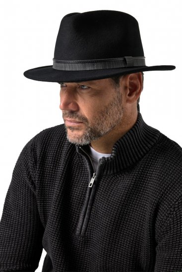 JP1880 853621 Chapeau en laine Noir - Chapeaux - 