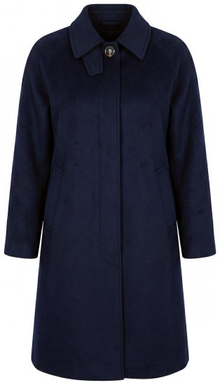 Ulla Popken 853646 Manteau en laine à col chemise Bleu marine - Manteaux - Manteaux grande taille pour femme