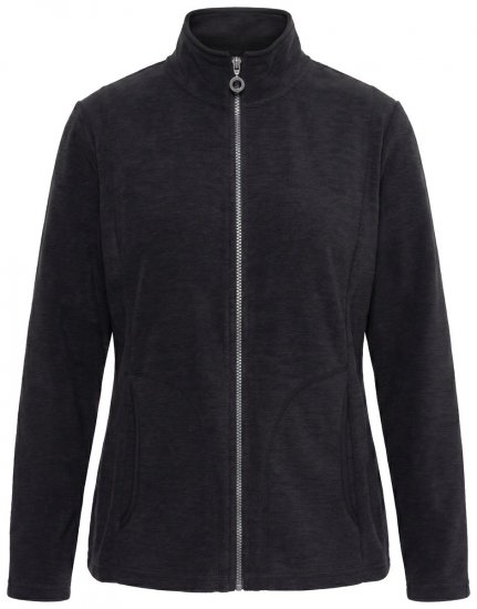 Ulla Popken 853668 Veste polaire à col montant Noir - Vêtements en laine polaire - 