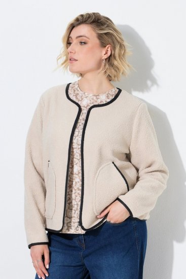 Ulla Popken 853685 Veste teddy Champagne - Vestes - Vestes grande taille pour femme
