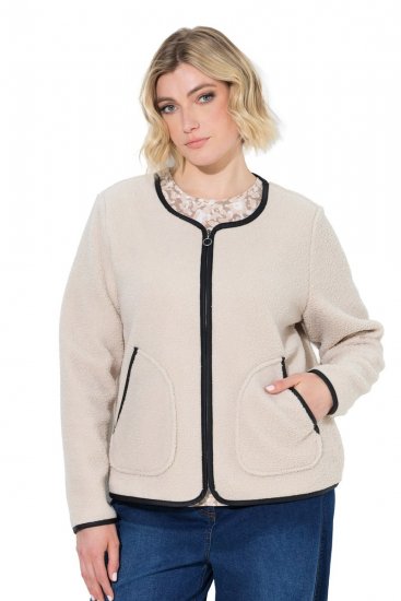 Ulla Popken 853685 Veste teddy Champagne - Vestes - Vestes grande taille pour femme