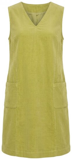Ulla Popken 853697 Robe en velours côtelé sans manches à poches Vert clair - Robes d'été - Robes légères d'été en grande taille