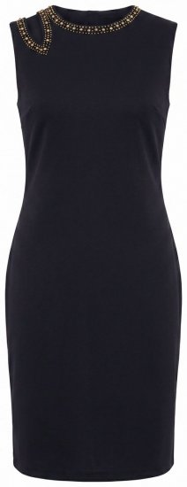 Ulla Popken 853766 Robe moulante sans manches à strass Noir - Robes d'été - Robes légères d'été en grande taille