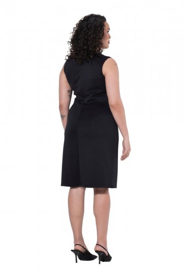 Ulla Popken 853766 Robe moulante sans manches à strass Noir - Robes d'été - Robes légères d'été en grande taille
