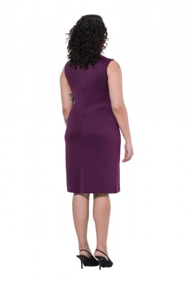 Ulla Popken 853766 Robe moulante à strass Prune - Robes de soirée - Robes de soirée en grandes tailles