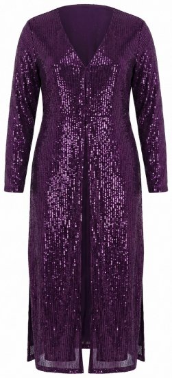 Ulla Popken 853770 Veste à sequins Prune - Vestes - Vestes grande taille pour femme