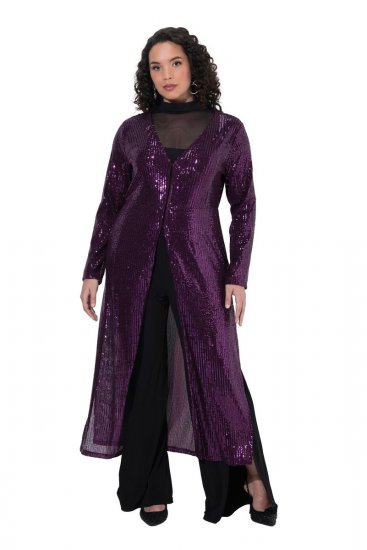 Ulla Popken 853770 Veste à sequins Prune - Vestes - Vestes grande taille pour femme