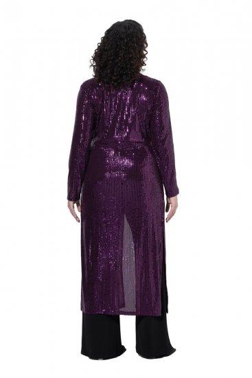 Ulla Popken 853770 Veste à sequins Prune - Vestes - Vestes grande taille pour femme