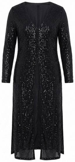 Ulla Popken 853770 Veste à sequins Noir - Vestes - Vestes grande taille pour femme