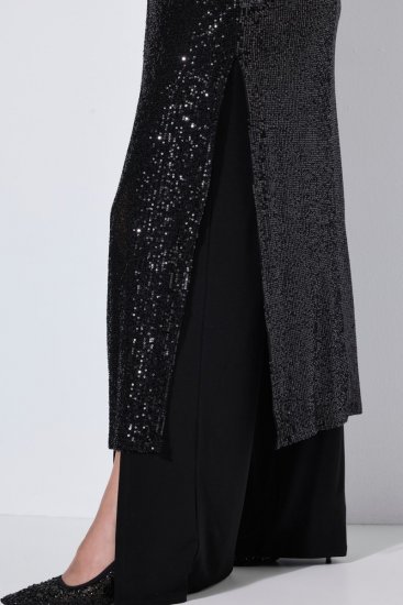 Ulla Popken 853770 Veste à sequins Noir - Vestes - Vestes grande taille pour femme