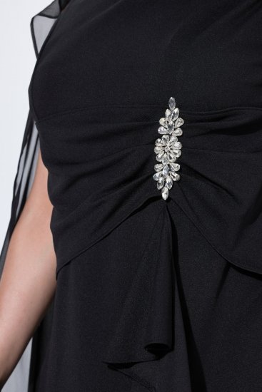 Ulla Popken 853774 Robe à volants Noir - Robes de soirée - Robes de soirée en grandes tailles