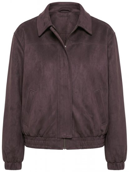 Ulla Popken 853792 Veste en suédine Marron - Vestes - Vestes grande taille pour femme
