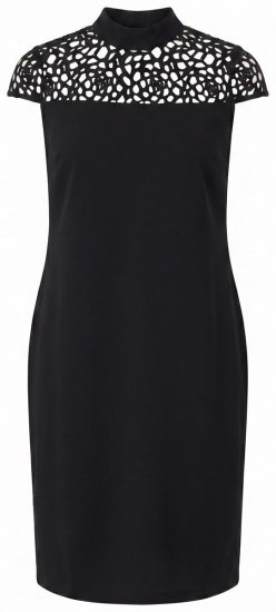 Ulla Popken 853808 Robe à manches courtes et col roulé Noir - Robes - Des robes dans toutes les tailles