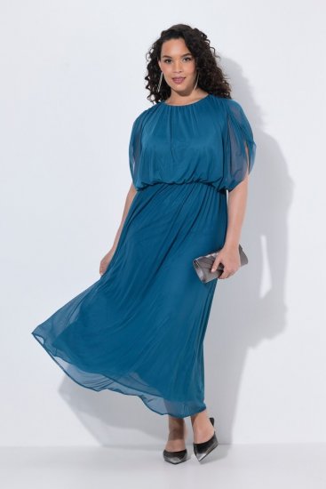 Ulla Popken 854031 Robe longue sans manches Pétrole - Robes maxi - Robes longues pour femmes rondes