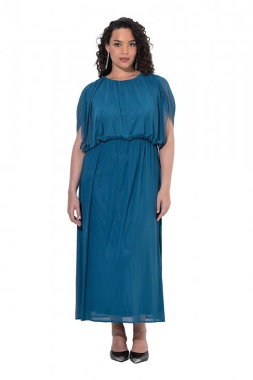 Ulla Popken 854031 Robe longue sans manches Pétrole - Robes maxi - Robes longues pour femmes rondes
