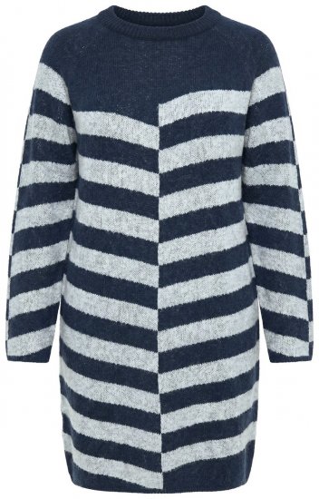 Ulla Popken 854095 Robe en maille à manches longues Bleu marine - Robes - Des robes dans toutes les tailles