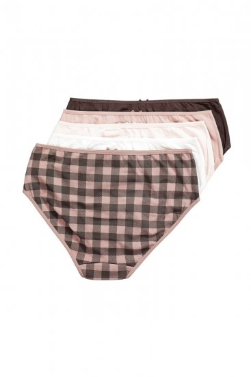 Ulla Popken 854114 Culottes à carreaux lot de 5 Taupe - Culottes - 