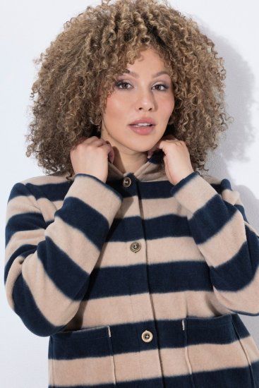 Ulla Popken 854366 Veste polaire Marron clair - Vestes - Vestes grande taille pour femme