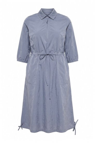 Ulla Popken 854413 Robe mi-longue à cordon Gris - Robes midi - Robes mi-longues pour femmes rondes