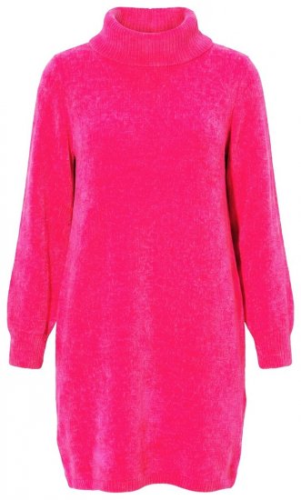 Ulla Popken 854602 Robe en maille à manches longues et col roulé Rose - Robes - Des robes dans toutes les tailles