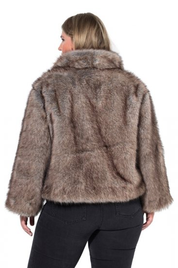 Ulla Popken 854617 Veste en fausse fourrure Beige - Vestes - Vestes grande taille pour femme