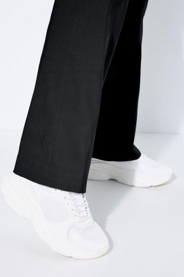 Ulla Popken 854910 Pantalon stretch chaud à taille élastique Noir - Pantalons en tissu - Pantalons larges femme grande taille