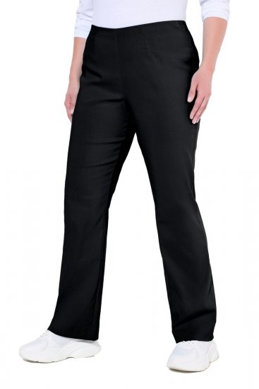 Ulla Popken 854910 Pantalon stretch chaud à taille élastique Noir - Pantalons en tissu - Pantalons larges femme grande taille
