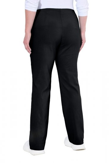 Ulla Popken 854910 Pantalon stretch chaud à taille élastique Noir - Pantalons en tissu - Pantalons larges femme grande taille
